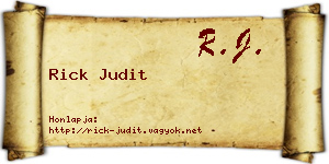 Rick Judit névjegykártya